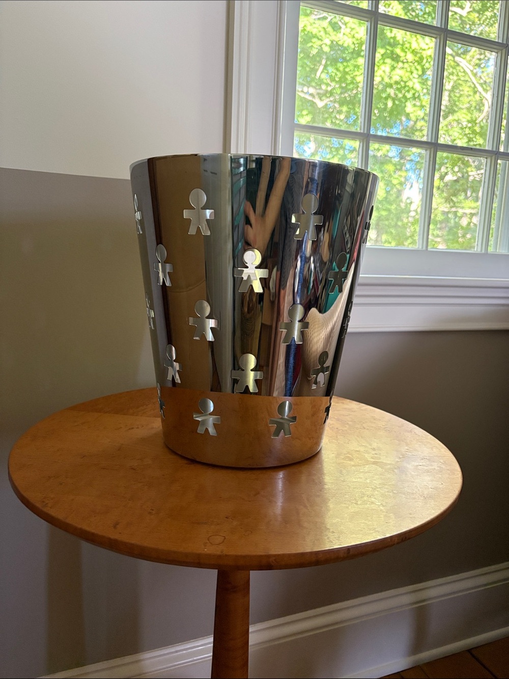 Alesia Girotondo Stainless Steel Waste Basket with cutouts
